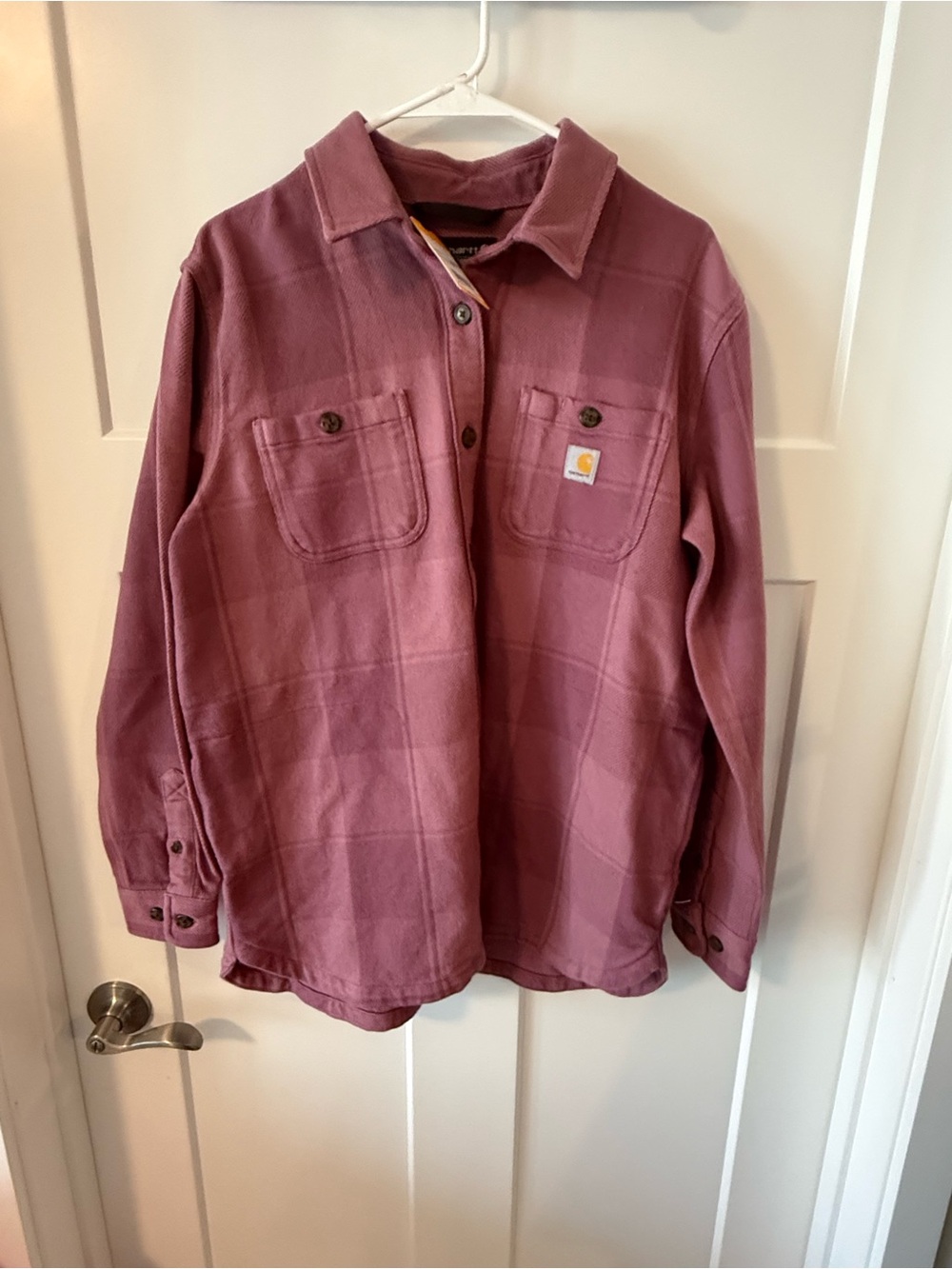 Carhartt Button-Up Twill Shirt Jacket in Mauve NWT size M